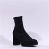 Miss Elastic Hilary Platform Ankle Boot - Black Suede